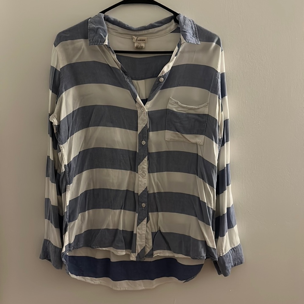 Blue and white button up striped so small Andrea Jovane